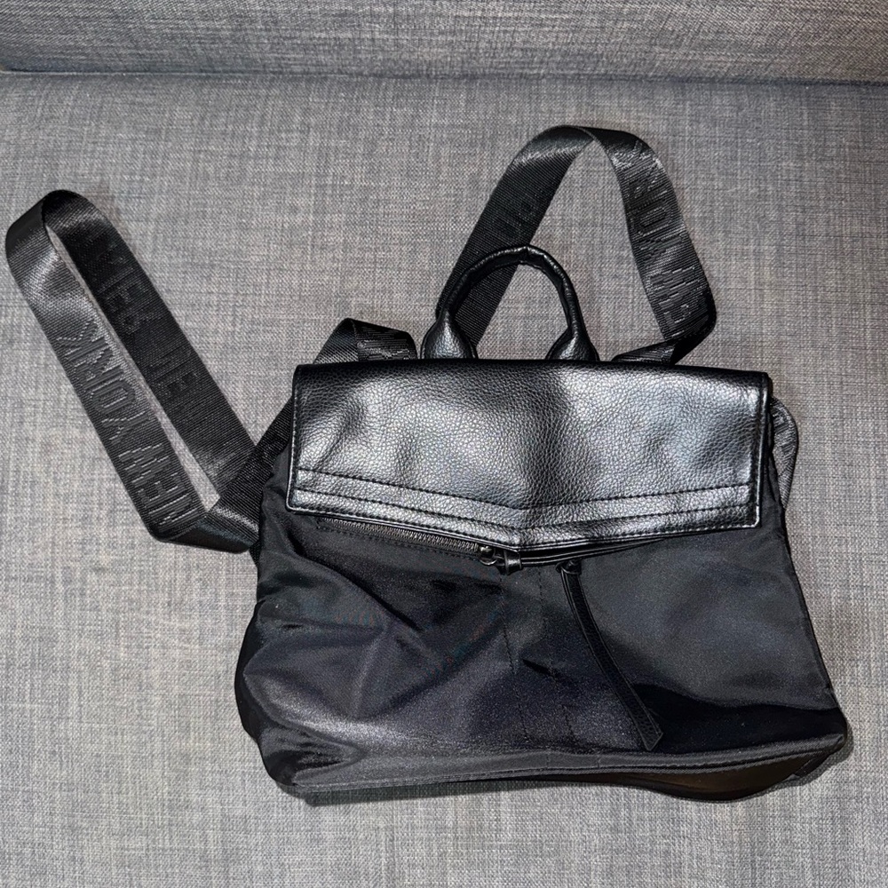 Black Leather and Fabric women’s Bag
